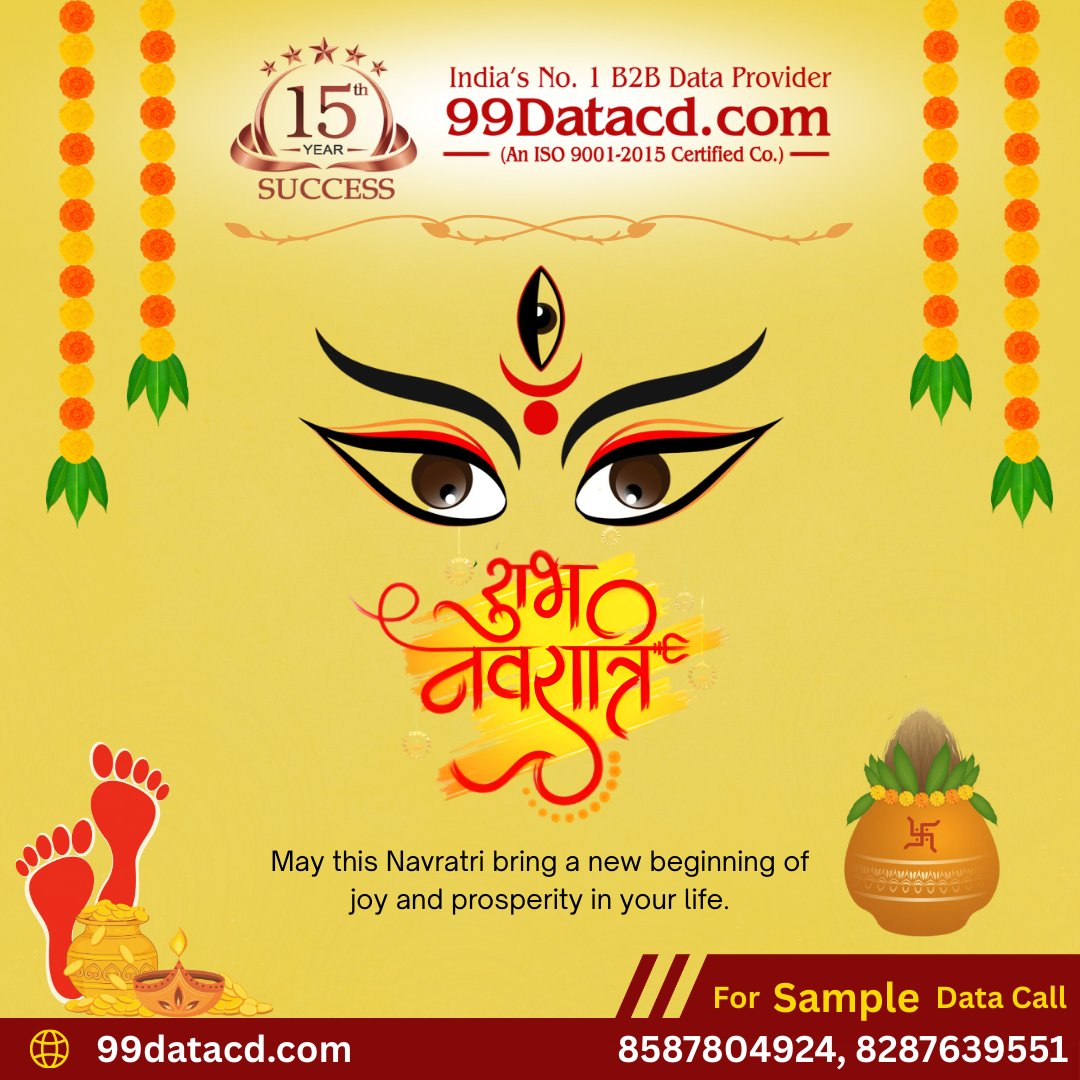 99DataCD's tweet photo. May each day of Navratri fill your heart with devotion and your path with success. Wishing you and your family a joyful and blessed Navratri!
Warm Regards
99datacd
🎁 Get a FREE Sample Now!
📞 Call / WhatsApp: 8587804924, 8287639551
🌐 Visit: https://t.co/2zj2yaSmsB
#Navratri https://t.co/YmTpsdXzmE