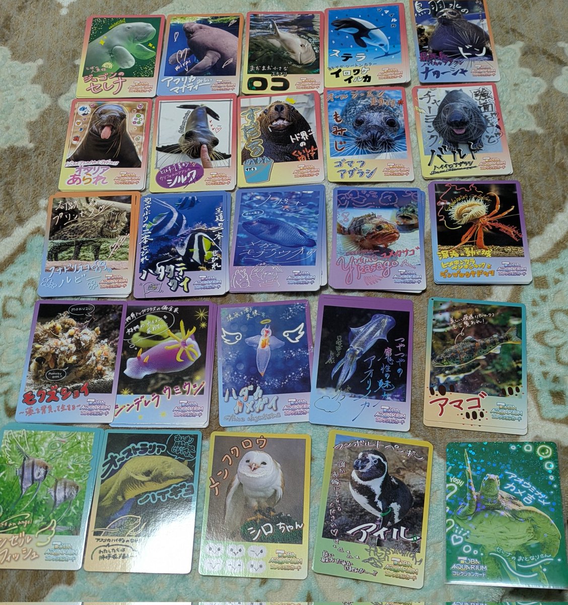 TOBA AQUARIUM コレクションカード VOL.2　交換希望

出:
↓写真

求:
11.オットセイ
15.ビーバー×3
32.ジャウー
39.アカアシガメ
48.アフリカマナティ
※43.アオウミガメは、48.アフリカマナティとのみ交換可

レートは1:1でお願いします。
交換希望の方反応お待ちしてます。

#とばすいコレカ2