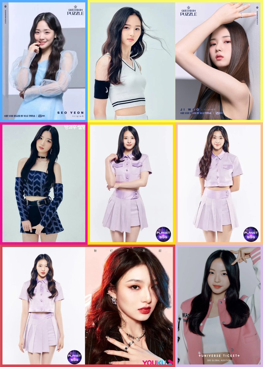 7 members of tripleS have appeared on (Kpop) Survival Shows!

S1 Seoyeon - Queendom Puzzle (2023)

S3 Jiwoo - My Teenage Girl (2021) &amp; Queendom Puzzle (2023)

S5 Yooyeon - My Teenage Girl (2021)

S11 Kotone - Girls Planet 999 (2021)

S13 Nien - Girls Planet 999 (2021)

S15 Xinyu