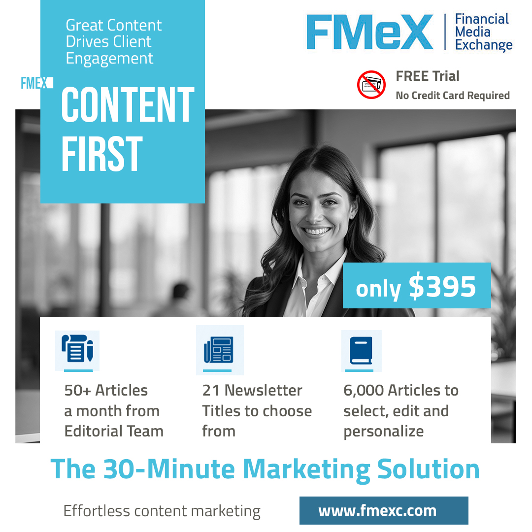 One Platform for your Practice's Marketing - Financial Media Exchange - fmexc.com (No Credit Card Required). #wealthtech #WealthManagement #CRM #wealthbox #redtailcrm #FinancialServices #clientengagement