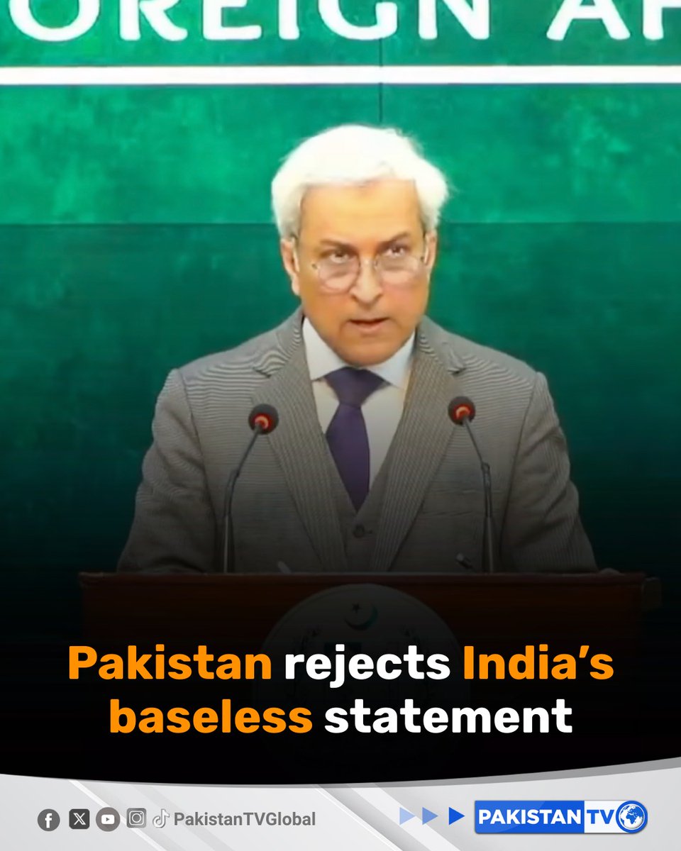 PakTVGlobal's tweet photo. Pakistan’s Foreign Ministry spokesperson, Mr. Tahir Andrabi, has rejected India’s baseless and misleading statement regarding Pakistan’s action against terrorist infrastructure in Afghanistan

#PakistanTV #PakistanTvglobal
#PakistanStandsStrong
#CounterTerrorism
#DiplomaticUpdate https://t.co/vlag4QDFpN