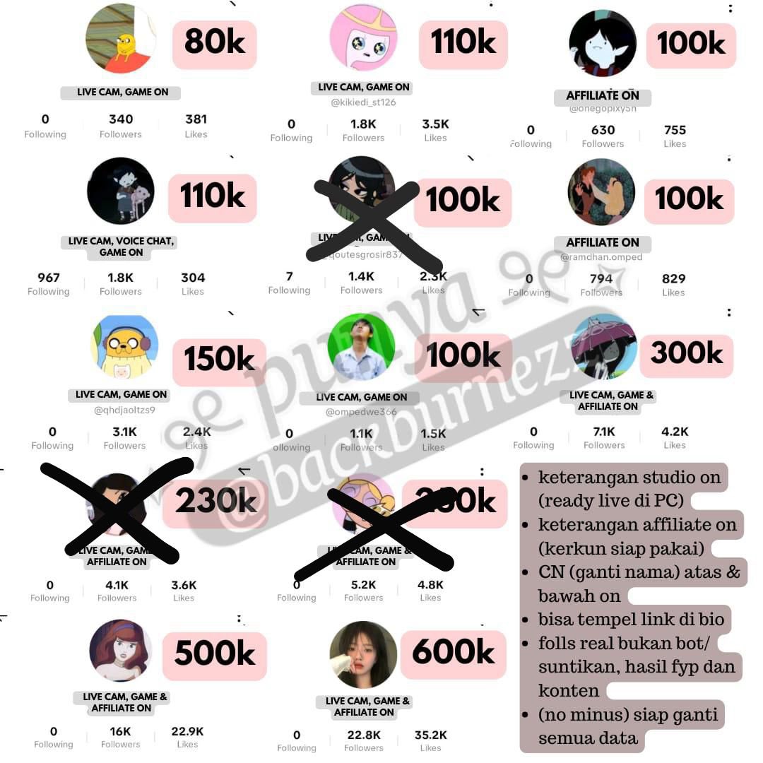 nez⋆ JUAL AKUN TIKTOK | ACC PROMOSI tweet media