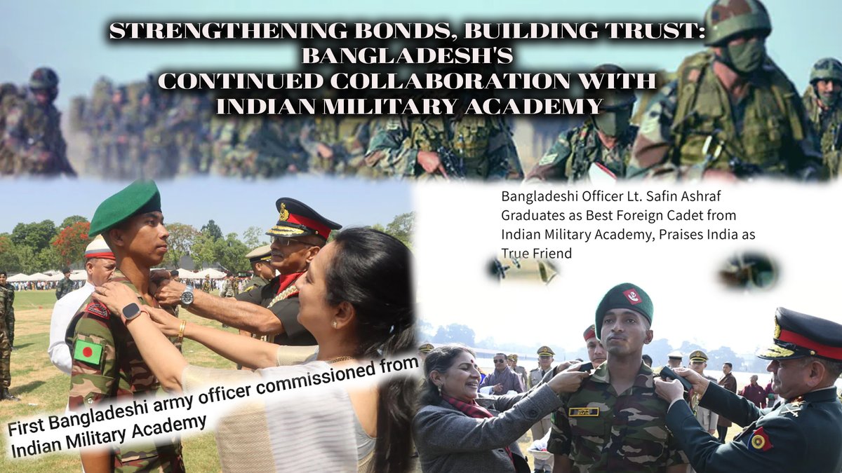 nooraahmed25777's tweet photo. Breaking barriers! The first Bangladeshi army officer was commissioned from the Indian Military Academy is a testament to the trust between India and Bangladesh.
#IndoBanglaTreatyofFriendship #UnbreakableLiberationBond #UnityForGrowth #NeighboursFirst https://t.co/ztYDmgqYtt