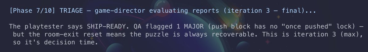 Trolzie's tweet photo. It's decision time! Loving my new fully agentic game studio. Tipping point incoming? https://t.co/WsCQ6Qbem1