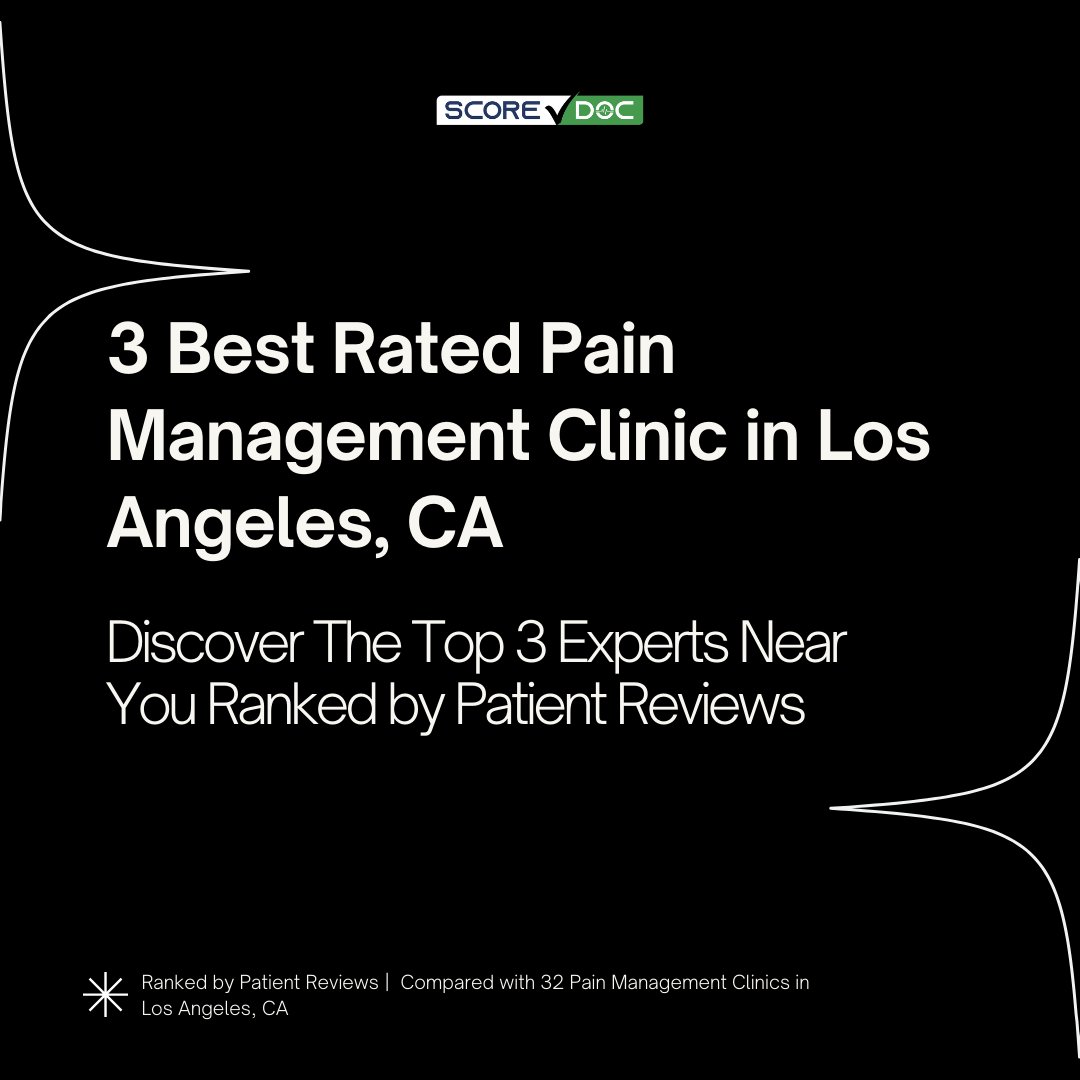 score_doc's tweet photo. Top 3 Pain Management Clinics in Los Angeles, CA in 2026. Based on patient reviews from major medical platforms.

Read the full list: https://t.co/Y3kbpp5XmO

#LosAngelesCA #PainManagement #HealthcareReviews #ChronicPain #CaliforniaHealthcare https://t.co/TcwyhKUyG9