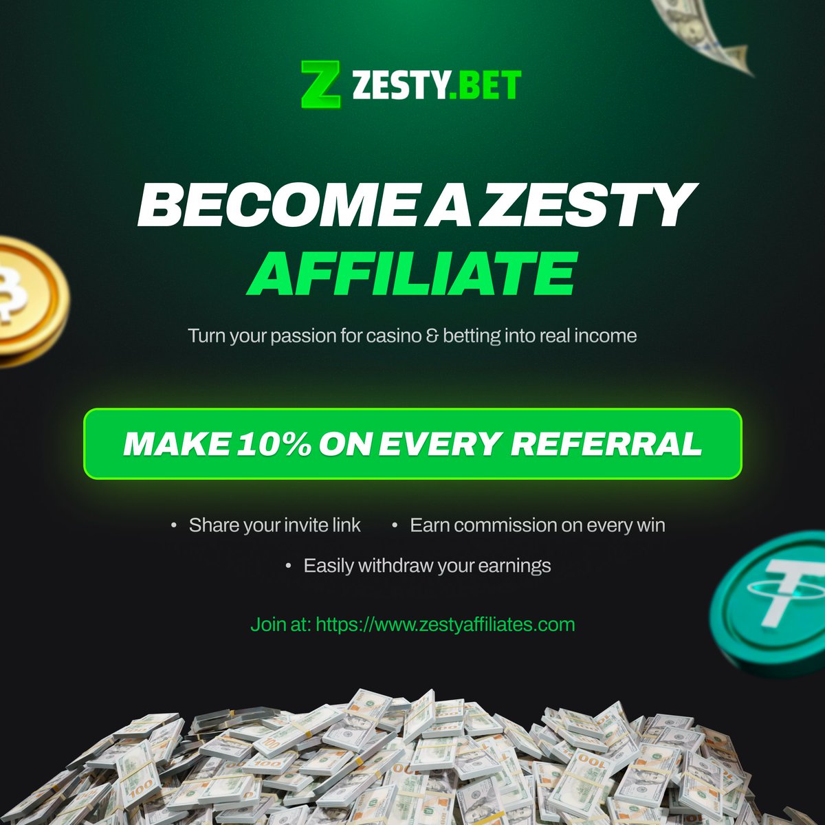 Zesty bet interface screenshot