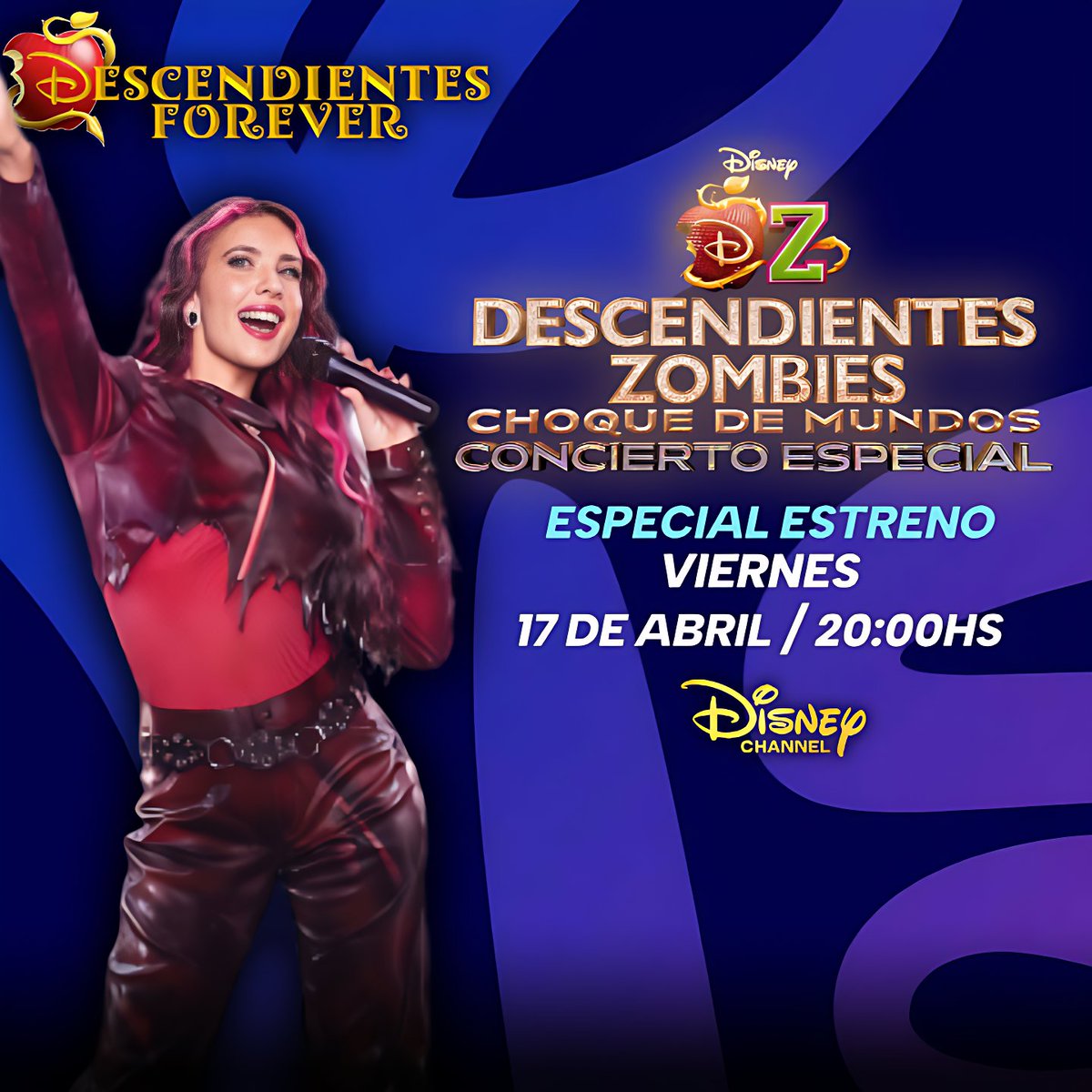 Descendants_LA's tweet image. Los Mundos Chocan Como Nunca Antes En El Concierto Más Épico🤩🙌 #Descendientes - #ZOMBIES : Choque De Mundos - Concierto Especial"💥 📍Estreno🍿 El Viernes 17 De Abril 20:00 Hs⏰ En #DisneyChannel 📺 ¡No Te Lo Pierdas!🫣✨ 📍Esta Sujeto A Cambios❌