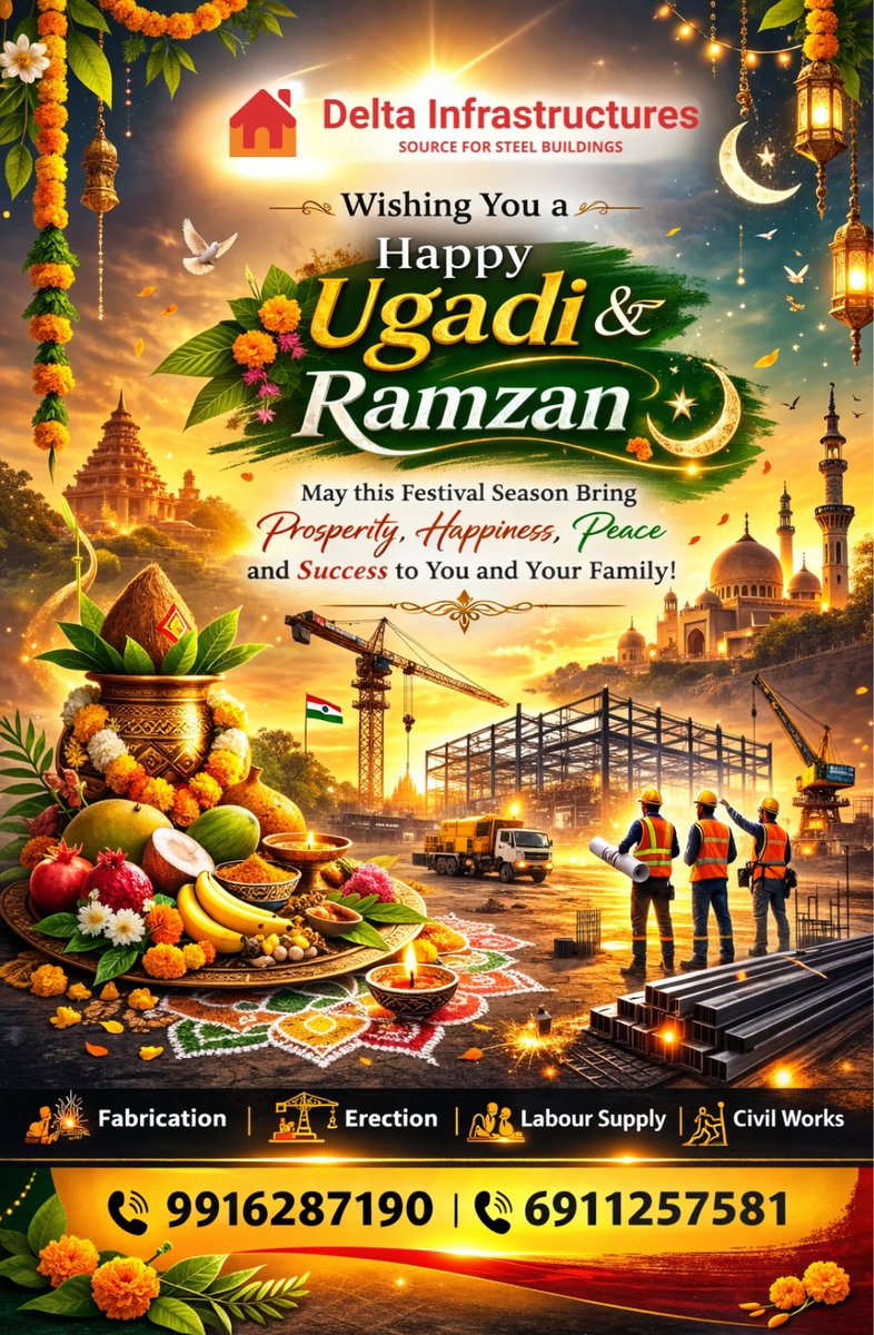 DeltaInfrastruc's tweet photo. Wishing You a Happy Ugadi&amp; Ramzan
May this Festival Season Bring Prosperity, Happiness, Peace and Success to You and Your
#ramzan #ugadi https://t.co/kT75XUBLN1