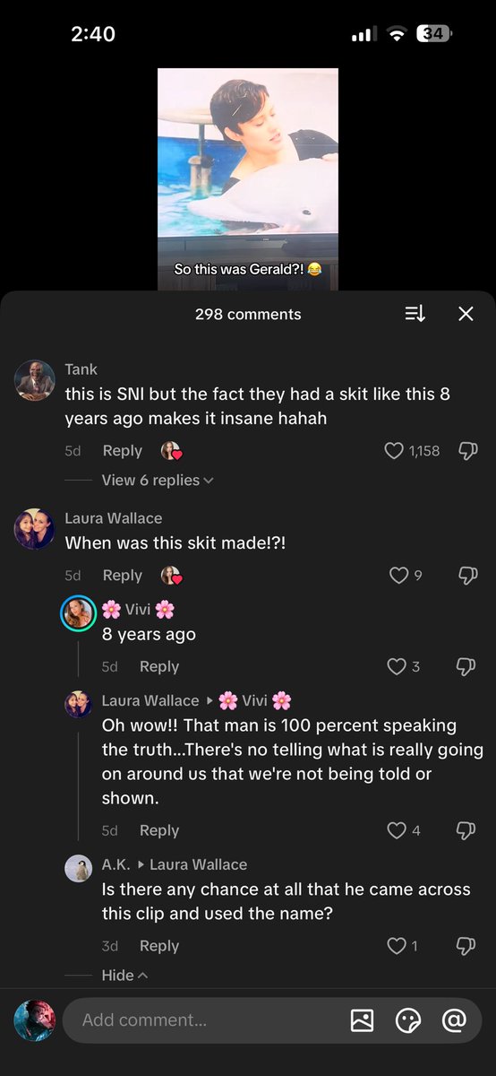 syalgrg7's tweet photo. holyyy...there's a documentary on $gerald on a snl skit show from 8years back, what if this is the same gerald😳🐬 https://t.co/xiTZCX20KY