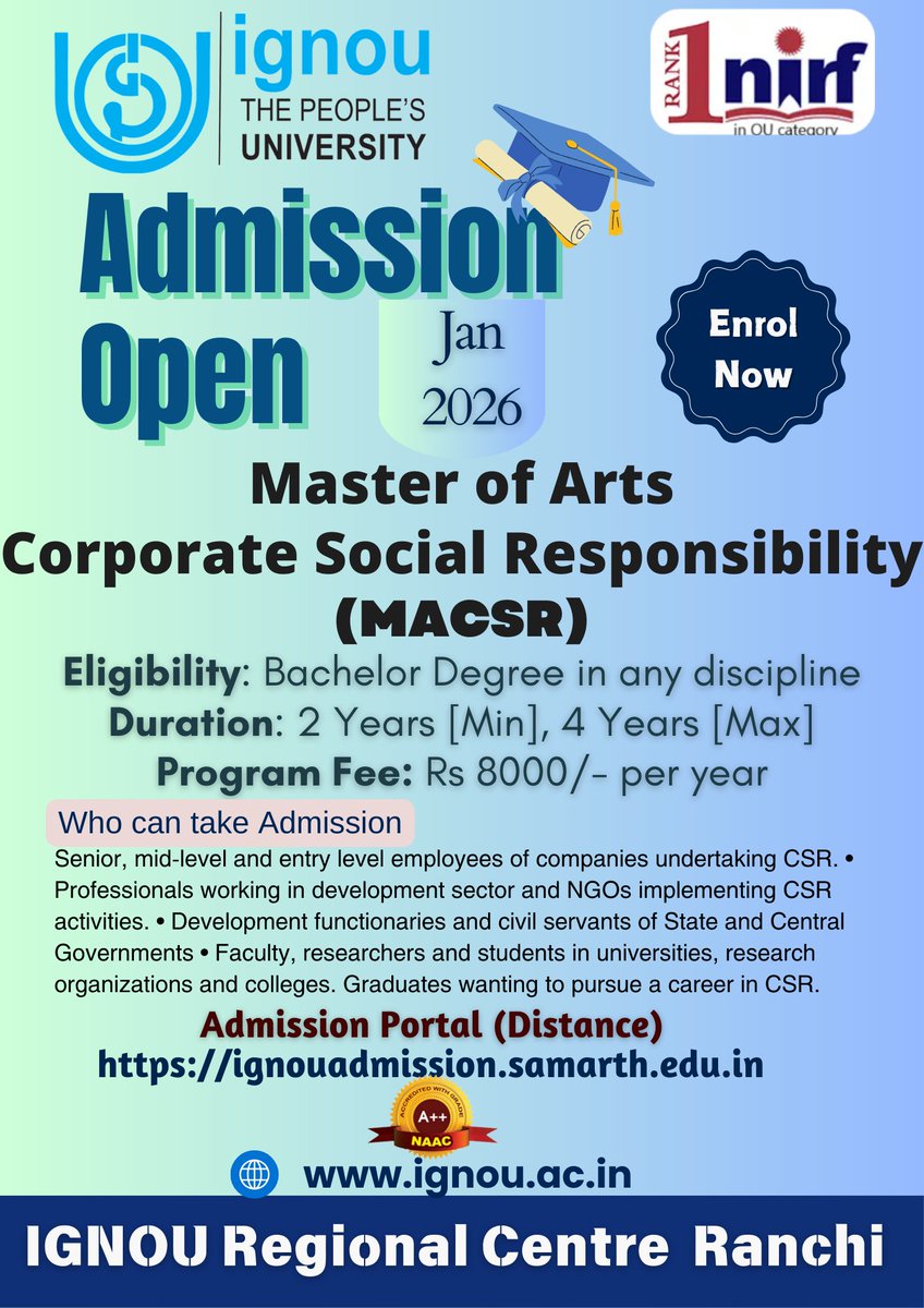 IGNOU RC RANCHI tweet media