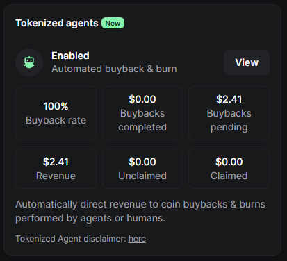 100% buyback and burn enabled