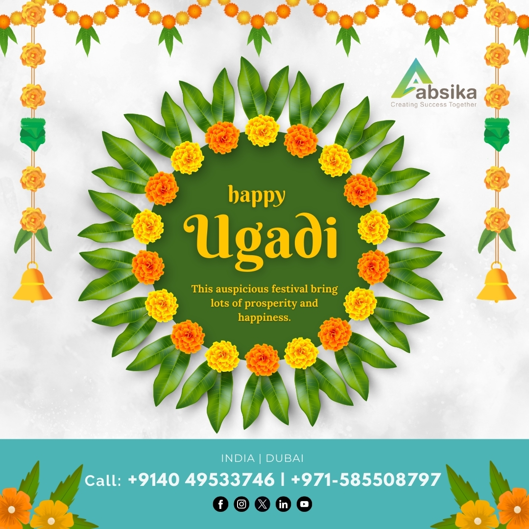 AbsikaSolutions's tweet photo. This auspicious festival bring lots of prosperity and happiness! Happy Ugadi 

#ugadi #festival #celebration #absikasolution #absika #naukri #jobs #hiring #placement #uae #india https://t.co/r6Wx8EpTbW