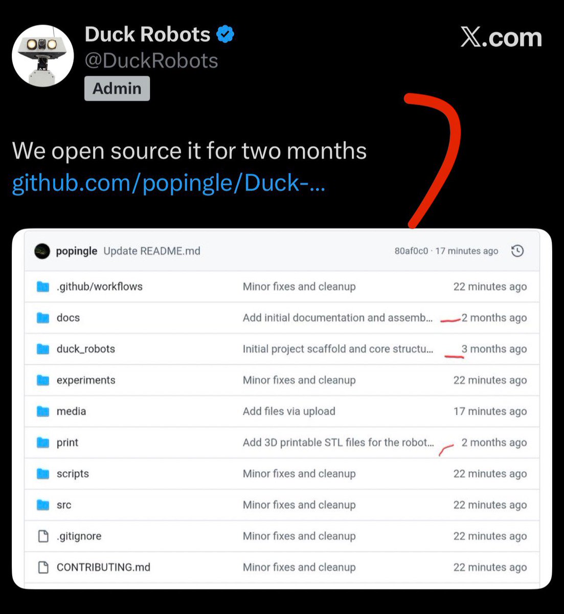 Open source for 2 months and they posted ca in github https://t.co ...