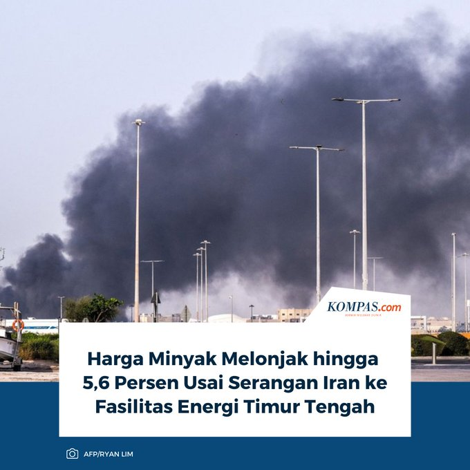 bauschrefsalp's tweet photo. Harga minyak dunia terus naik hingga 5,6 persen seiring meningkatnya eskalasi konflik antara Amerika Serikat (AS) dan Israel terhadap Iran. Terbaru, Teheran melancarkan serangan ke sejumlah fasilitas energi di Timur Tengah.

Baca selengkapnya: https://t.co/PE2o5n9zoB.

~SN https://t.co/eqtJVDoXLP