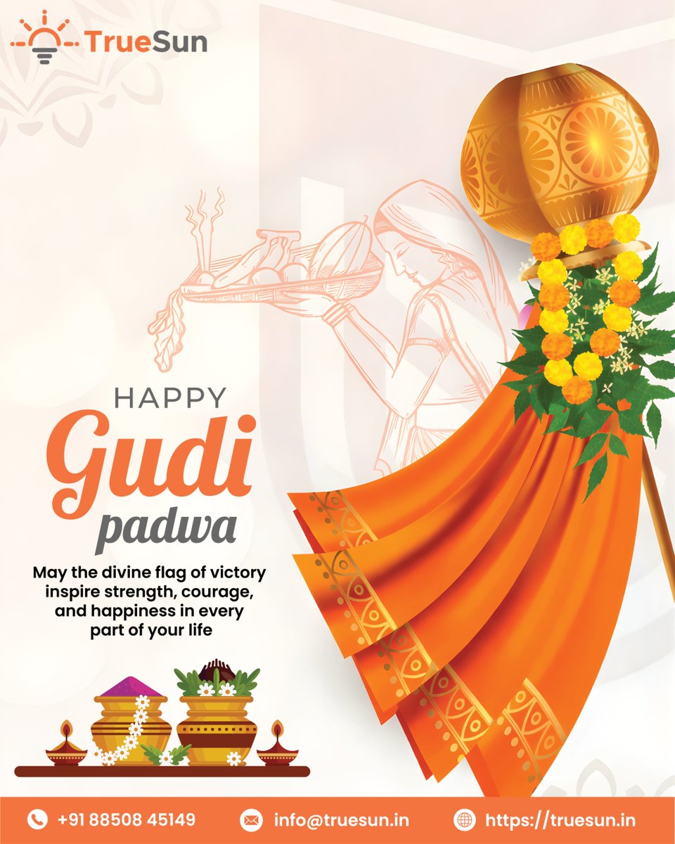 Let this Gudi Padwa bring light, growth, and new energy
Happy Gudi Padwa from Truesun Energy!

#gudipadwa #gudipadwa2026 #happygudipadwa