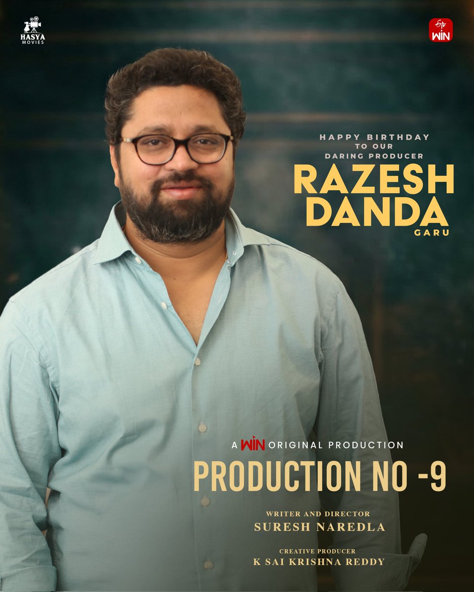 HasyaMovies's tweet photo. Happy Birthday to the daring producer @RajeshDanda_ garu 💥
Keep believing in powerful stories and bringing them to life with your vision and passion ❤️🔥
-- Team ProductionNo9 🎬
#HBDRazeshDanda✨
@etvwin @Sureshflms @HasyaMovies @krishna_kri @ThisisNitin1111 @saikrishnaredd2 https://t.co/VWNKx4ERjJ