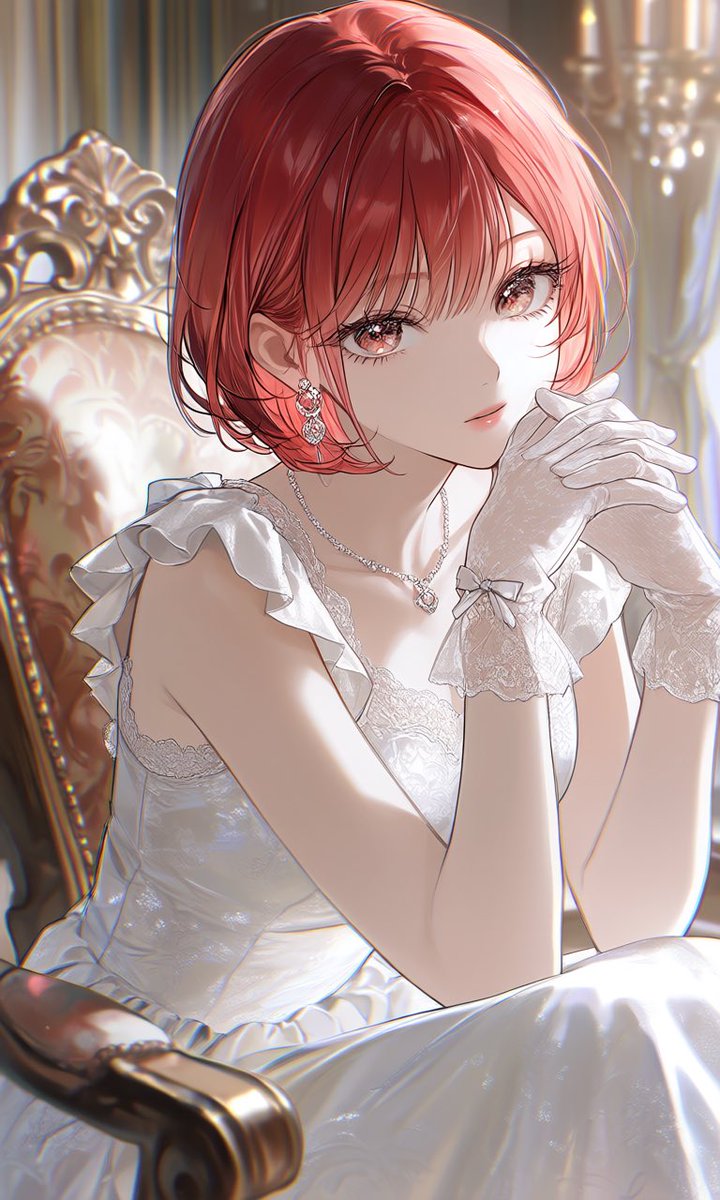 mormogtarou's tweet image. 15時。
少しだけ大人になった気分。
白い手袋が恋しくなる午後。

#AIイラスト #elegant #ショートヘア