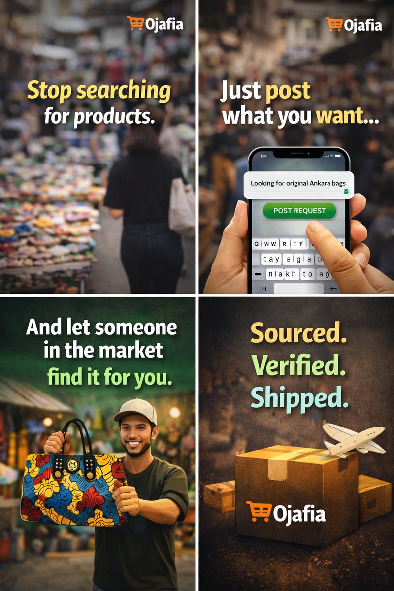 ojafia's tweet photo. Looking for something from home or any African market?  

Don’t stress. 
Don’t overpay.  

Just post it on @ojafia

And let the market come to you.  #ojafia https://t.co/rif0C2d08L