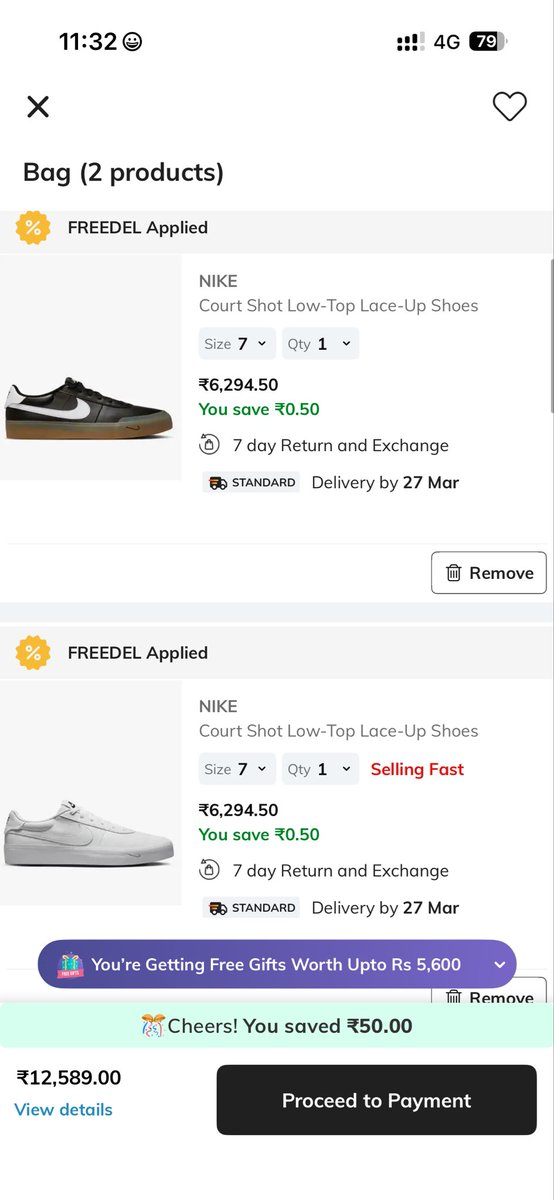 Vamshit5l1's tweet image. So @AJIOLife cancelled my order when I bought at discount, and now showing same product at ₹6,294 with “₹0.50 savings”? 🤡  
This clearly shows what’s happening.  
Cancel at low price →sell at high price. Unfair practice Escalating this. #ajiocares 
#AjioFail #CustomerRights