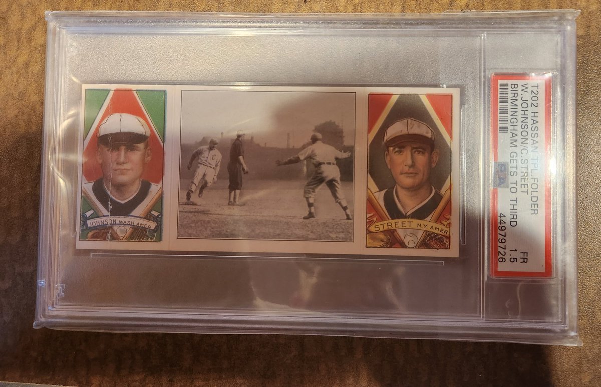 BryanTrayer's tweet photo. @CardsStory Some nice Walter Johnson #WaJo's from T202:
PSA 2 Johnson/Knight - $725 net
PSA 1.5 Johnson/Street $625 net
Take both for $1300, I'll cover priority shipping https://t.co/5xtwvSq43A