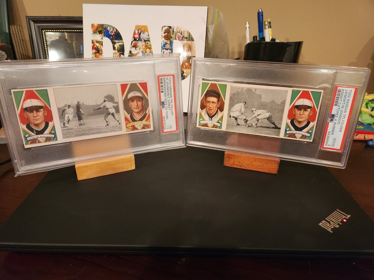 BryanTrayer's tweet photo. @CardsStory Some nice Walter Johnson #WaJo's from T202:
PSA 2 Johnson/Knight - $725 net
PSA 1.5 Johnson/Street $625 net
Take both for $1300, I'll cover priority shipping https://t.co/5xtwvSq43A