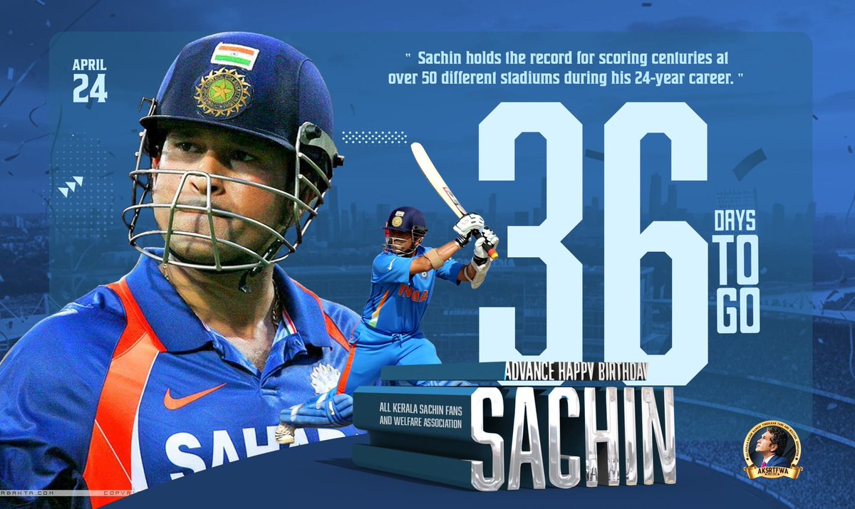 SachinArmyKera2's tweet image. Conquering 50+ different stadiums with centuries! 🤯🏏
​Sachin Tendulkar holds the record for scoring international hundreds at more than 50 different venues across the globe. A true king of every turf! 🇮🇳✨
​#SachinTendulkar #36DaysToGo #CricketStats #Centuries #WorldRecord