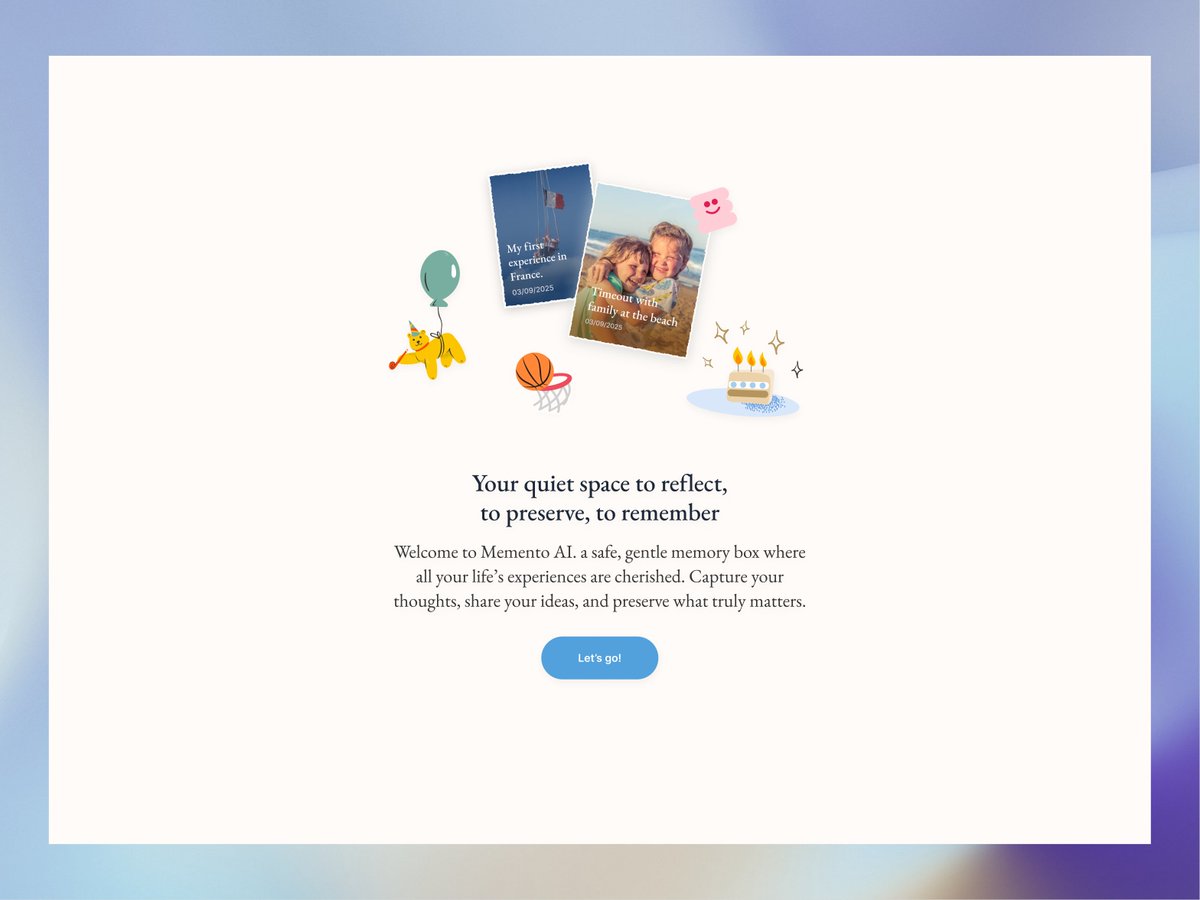 We have opened up Memento AI to a new batch of early users, and a brand new Discord community. 🚀

How to participate:
> Signup for waitlist: mymemento.io
> Join our Discord to get an early access invite code: discord.gg/RzR7xJSwYg 
> Or send me a DM.