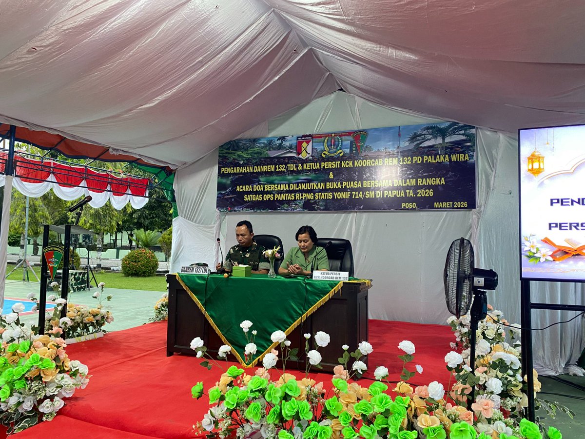 korem132palu's tweet photo. Danrem 132/Tdl Resmikan TK dan Mess di Yonif 714/Sintuwu Maroso, Perkuat Kebersamaan Lewat Buka Puasa dan Doa Bersama

#kodam23palakawira
#korem132tdl
#tniadmengabdidanmembangunbersamarakyat https://t.co/w7OPGGRgkD