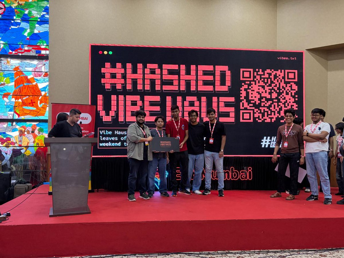 insidrcommunity's tweet photo. We went across the entire @ethmumbai venue, spoke to teams, and reviewed submissions to identify the strongest projects we can support with a wildcard entry to the upcoming editions of Hashed Vibe Haus.

4 projects made the cut:

Stamped: A verifiable image authenticity layer by @utsosarkar 

DataDaddy: A decentralized data marketplace for AI training by @sid_233 @RashulVarshney @sthitaaa

AgentCover: A warranty layer for AI coding agents by @0xarpitm @ayan_tripathi17 @manikprakash74 @Sambhav_3010 

TRECC: a unified liquidity layer for on-chain credit by @TheRealRajdeep @RakeshKumawattt @Aakash_jais03

Congratulations, you’ve secured a wildcard entry to the upcoming editions of Hashed Vibe Haus.

To everyone who submitted, the quality this time was exceptional. We’ll be back.