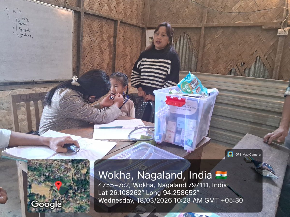 DHEWWOKHA's tweet photo. Pink Health Camp in celebration of District Girl child day convergence with Mobile school health (RBSK) under health and family welfare heldvon 18th march 2026 at GHS lower section #wokha. @MinistryWCD @NSCW_Nagaland @DC_Wokha https://t.co/ptGhXB88AU