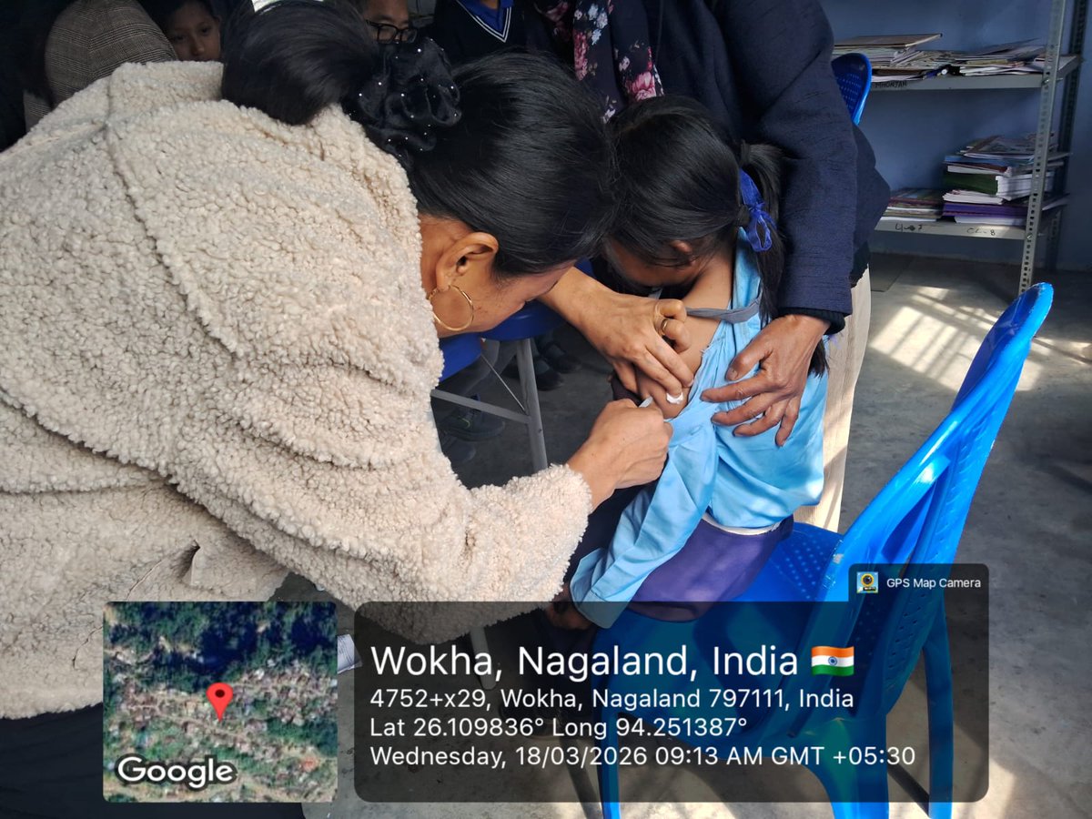 DHEWWOKHA's tweet photo. Pink Health Camp in celebration of District Girl child day convergence with Mobile school health (RBSK) under health and family welfare heldvon 18th march 2026 at GHS lower section #wokha. @MinistryWCD @NSCW_Nagaland @DC_Wokha https://t.co/ptGhXB88AU