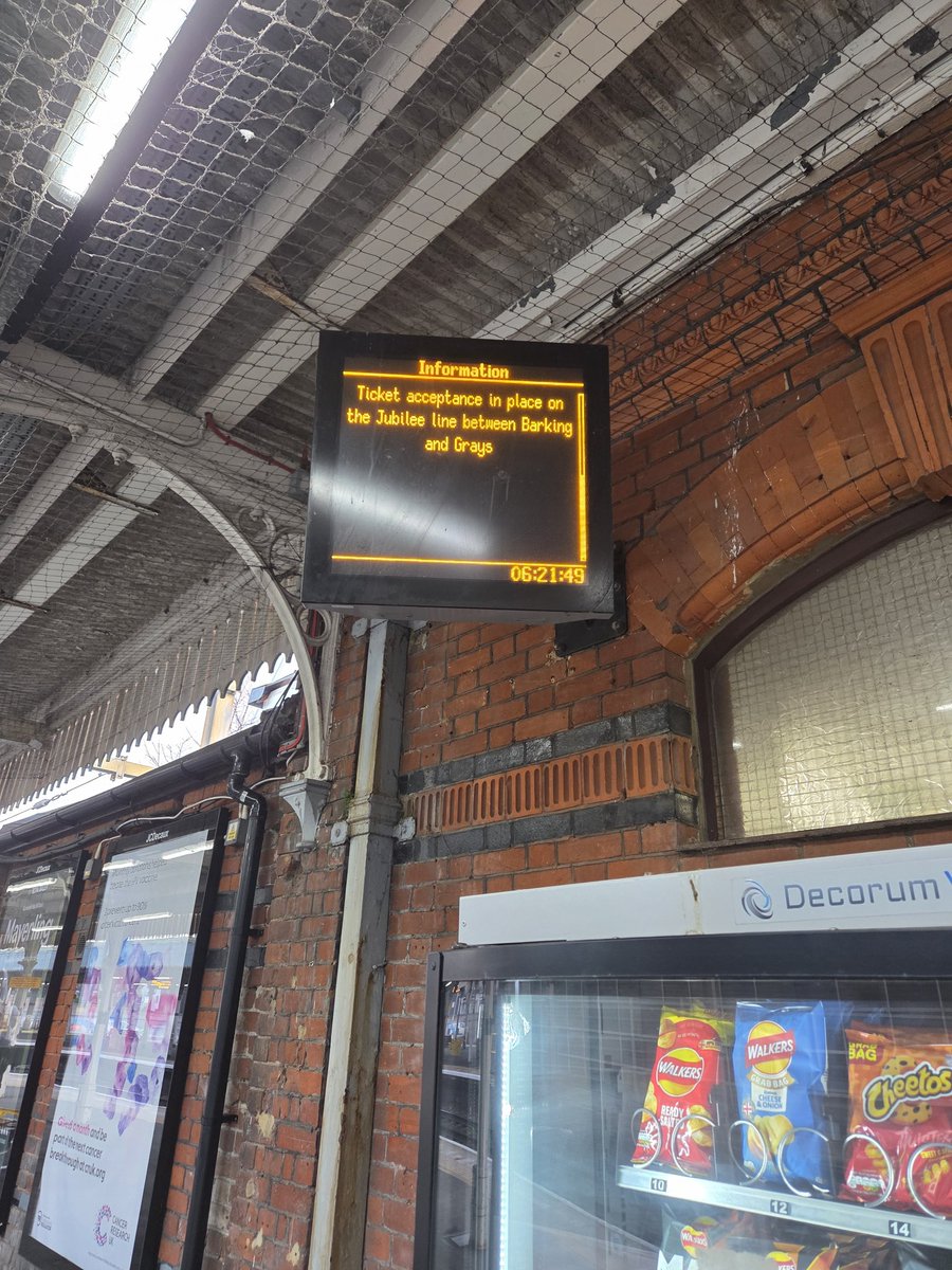 Trainman1966's tweet photo. @c2c_Rail when did the jubilee line start running to Grays? https://t.co/bsB95HKE5A