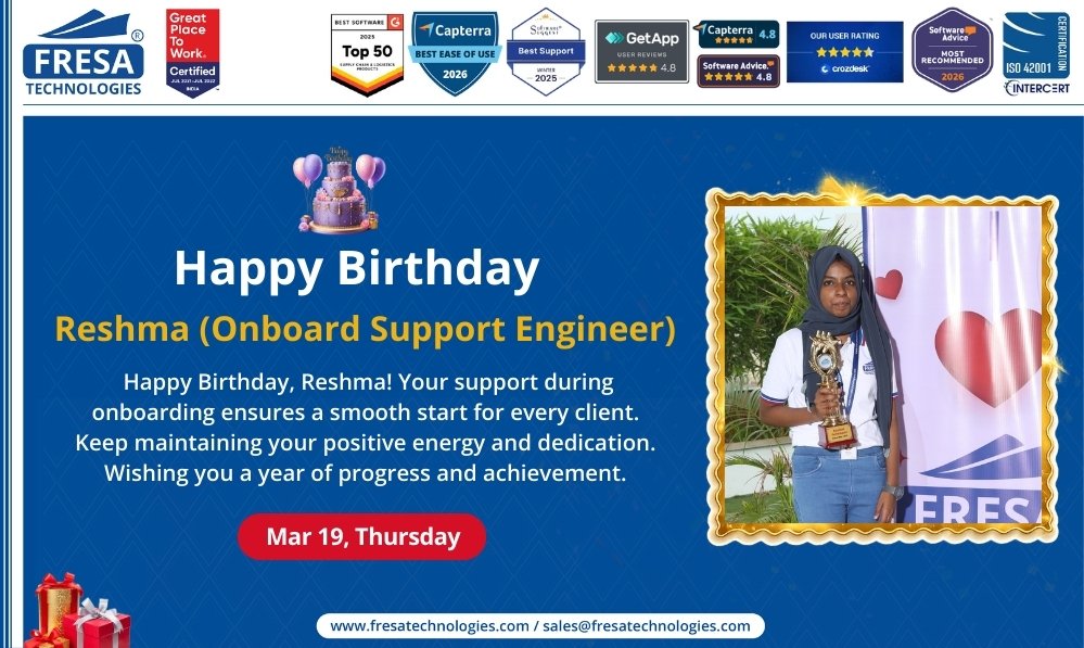 fresatechnology's tweet image. 🎈🎉Happy Birthday, Reshma! 

📧  sales@fresatechnologies.com
📲  +91 93449 12004

Unlock actionable insights now! Schedule your demo today!
calendly.com/fresatechnolog…

#EmployeeBirthday #TeamCelebration #WorkplaceCulture #EmployeeAppreciation #LifeAtFresa #TeamFresa #TeamSuccess
