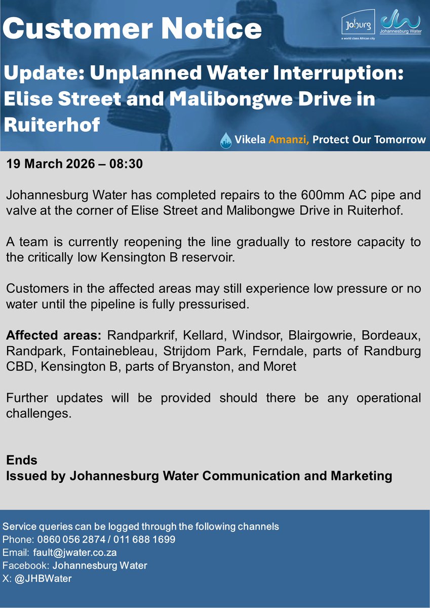 Johannesburg Water tweet media