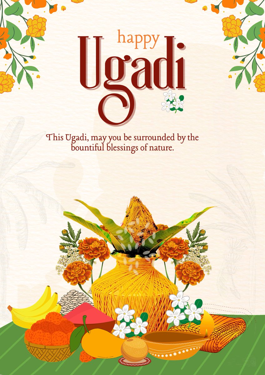 Libinlahara's tweet photo. May this Ugadi bring new happiness, prosperity, and success into your life! 🎉✨
#HappyUgadi #UgadiWishes #Prosperity #Success #Happiness #NewBeginnings #UgadiFestival #Blessings #NewYear #FreshStart https://t.co/UWMtpziGdr