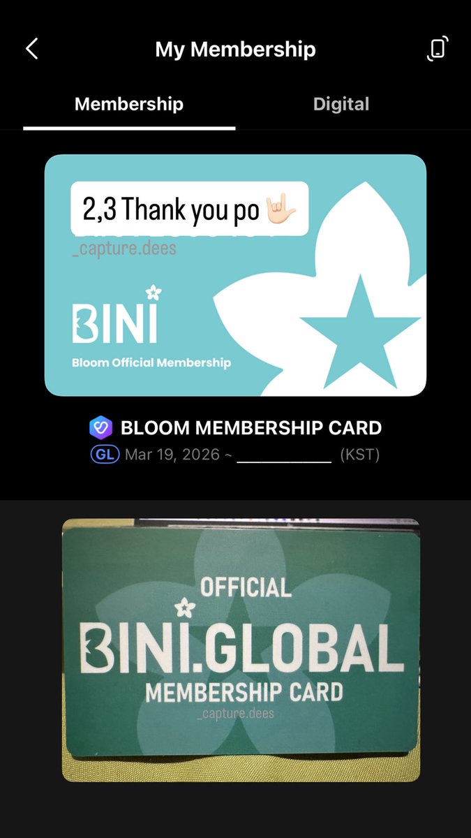 BINI on Weverse 🤟🏻
Good thing na na-claim ‘din ‘yong physical card. Remembrance sa BINI Global Website 🥹