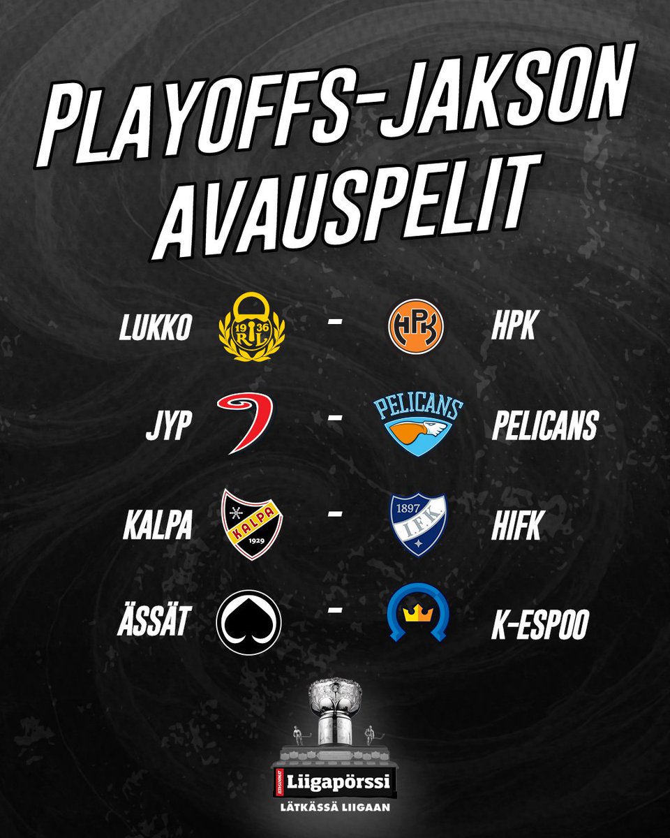 Näillä huomenna playoffs-jakso käyntiin! Mistä peleistä sä haet pisteitä? ➡️ liigaporssi.fi

#liigapörssi #liiga #lätkässäliigaan