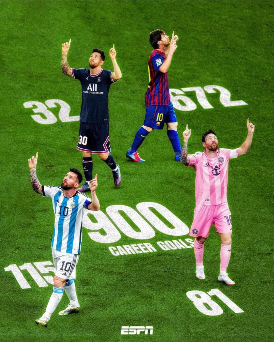 LIONEL MESSI HAS DONE IT!!
900 CAREER GOALS FOR THE BOY FROM ROSARIO