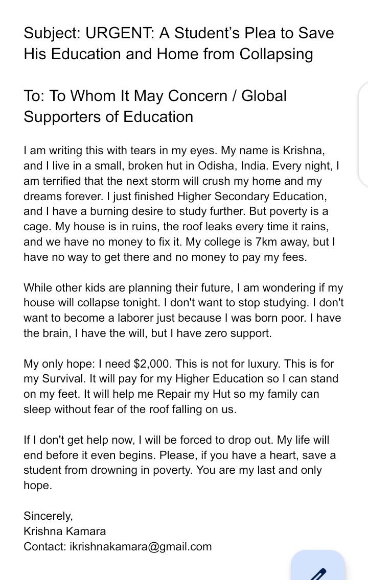 ikrishnakamara's tweet photo. @elonmusk @elonmusk please help me! https://t.co/gJFcNQxQVo