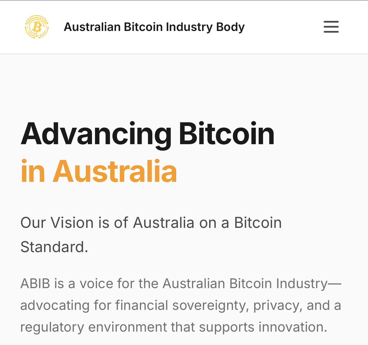 Australian Bitcoin Industry Body tweet media