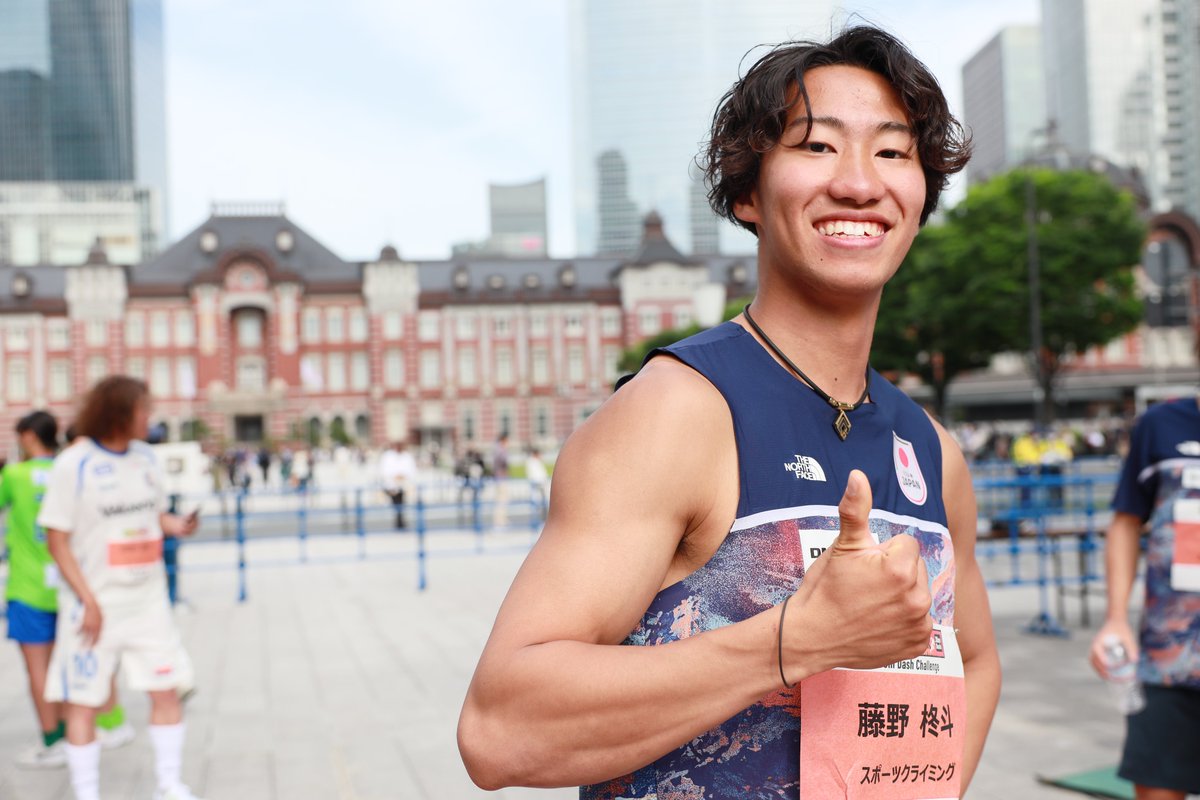 SPEEDSTAR30m's tweet photo. 「初代SPEED STAR」の座を狙って行われた、「スポーツ別タイムトライアル」。
陸上だけでなく、さまざまなスポーツの現役・元トップアスリートたちが30mダッシュで本気の勝負🔥
���録「4秒15」で初代SPEED STARに輝いたのは、スポーツクライミングの藤野柊人選手。
アスリートによる迫力満点の走りを近くで見られる、貴重な時間でした🏃
#SPEEDSTAR30ｍ　#RIKUJOJAPAN　#JAAF