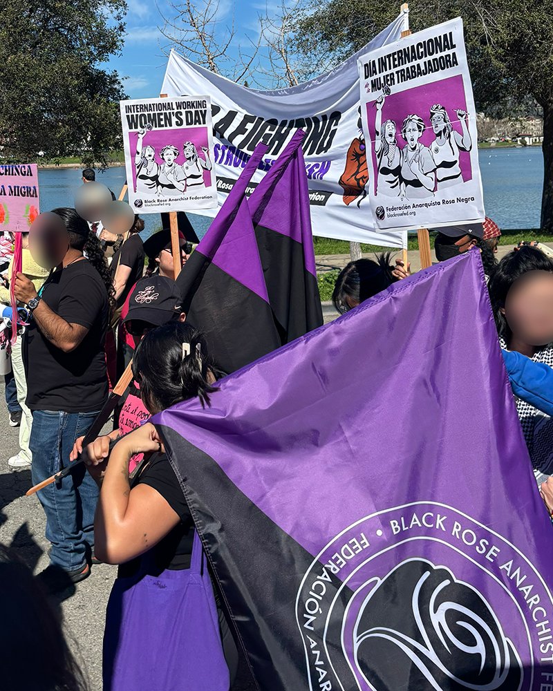 Ainfoshop's tweet photo. “1, 2, 3, 4 – women lead the class war! 5, 6, 7, 8 – feminists will smash the state!”

Report from the 8th of March IWWD #8M2026 mobilizations by the @BRRN_Fed in the US. https://t.co/JAo8XwqWiS