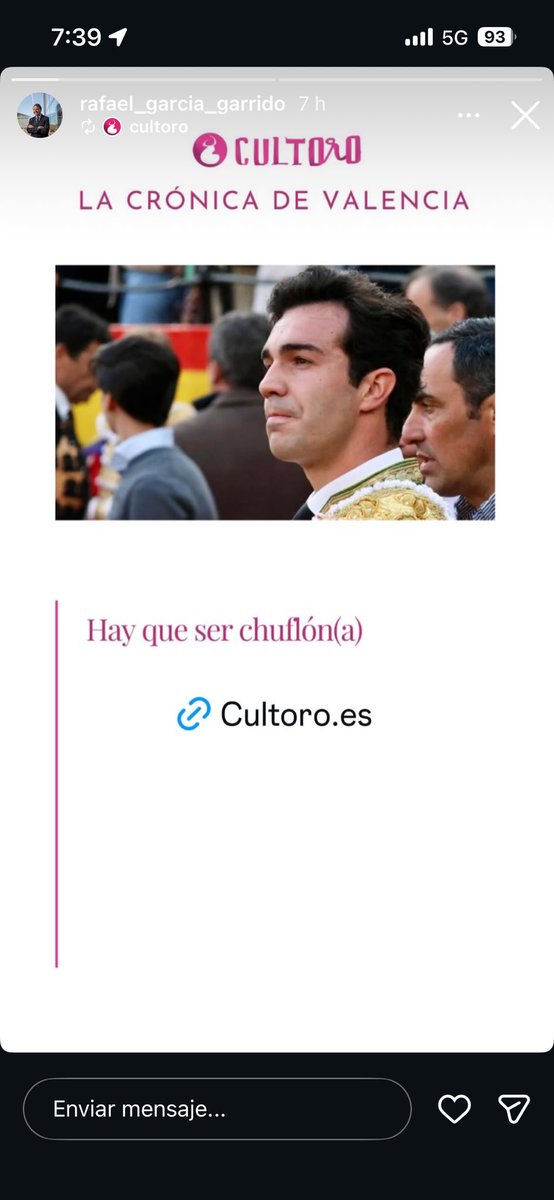 El gerente de Madrid/Valencia cataloga de chuflon(a) a la presidenta del festejo por mantener el rigor y respetar el rito.

Luego que si el criterio baja o plazas de primera son plazas de carros. Presiones de toreros, ganadero y ahora empresario. 

Poco nos pasa