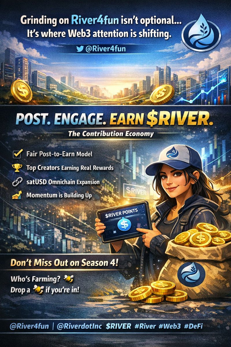 ahsanjatt105's tweet photo. Grinding on @River4fun isn’t optional anymore 🚀
Built by @RiverdotInc — your posts &amp; engagement = real $RIVER points.
No capital. No fake hype.
Just content + consistency.
Season 4 is LIVE 🔥
Who’s farming? Drop a 🐝👇
@River4fun @RiverdotInc $RIVER #River #web3‌‌ #DeFi https://t.co/rXCFchl2RW