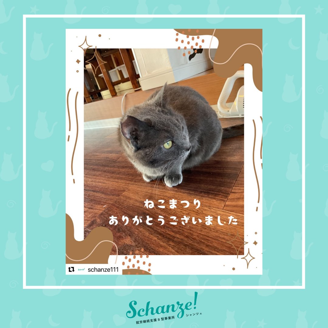 sussup01's tweet photo. 【シャンツェ】  
 就労継続支援B型事業所「シャンツェ」の投稿をシェア！  

詳しくはInstagramをご覧下さい🐈 
https://t.co/E6zTaZ1HX2

#猫影 #利用者さん募集 #就労継続支援b型事業所 https://t.co/XnBEon8vF2