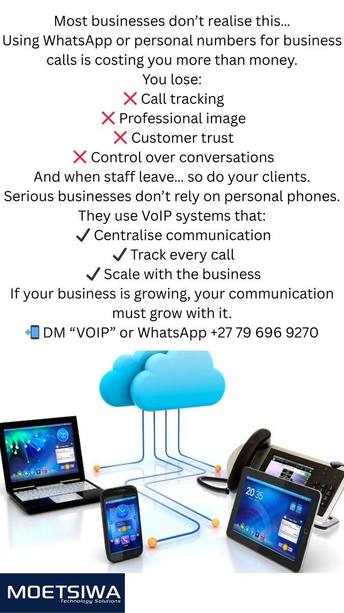 MoetsiwaK's tweet photo. #VoIP hashtag#BusinessGrowth hashtag#BusinessEfficiency hashtag#MoetsiwaTechSolutions https://t.co/AROAeaW9Xc