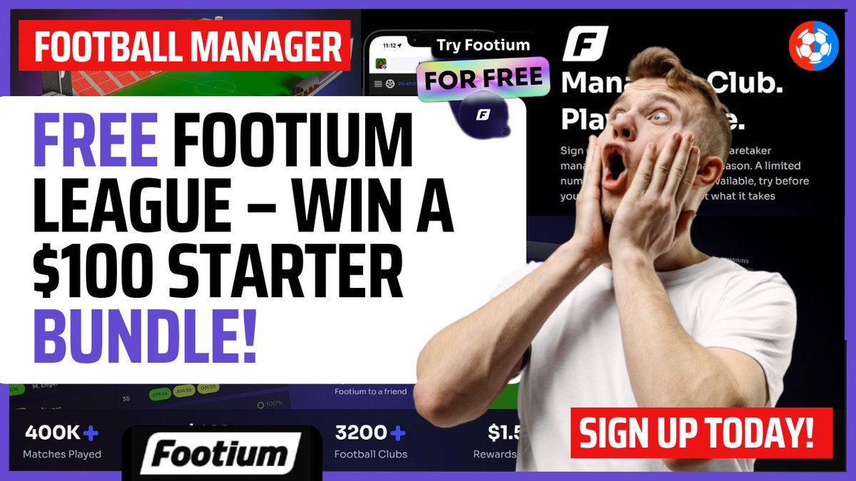 🚨 FREE <a href="/Footium/">Footium</a> League – Win a $100 Starter Bundle!

Join the Sorare Assist League – 100% FREE to enter for a full month-long Season!

✅ No crypto wallet
✅ No setup hassle
✅ Sign up with just your email
✅ Get a full club + a squad of players instantly as Caretaker Manager