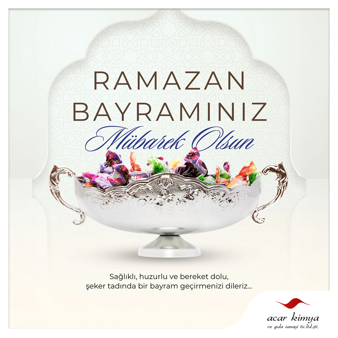 acarkimya's tweet photo. Ramazan Bayramı’nın getirdiği huzur ve bereketin kalplerinizi doldurmasını dileriz. Sevdiklerinizle birlikte sağlık, mutluluk ve paylaşım dolu bir bayram geçirmeniz dileğiyle. İyi Bayramlar! 🌙✨
#RamazanBayramı #İyiBayramlar #AcarKimya #GıdaKatkıMaddesi #YemKatkıMaddesi #Gıda https://t.co/WvfX3PYg6M
