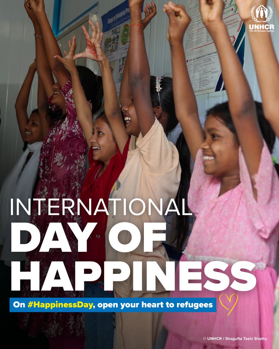 UNHCR_BGD's tweet photo. In refugee camps, children laugh, families support one another &amp; refugees continue to share smiles of remarkable strength. 

Ahead of #HappinessDay tomorrow, let's remind ourselves that happiness, kindness &amp; compassion are for everyone 🩷 https://t.co/ijZ2yjJGuZ