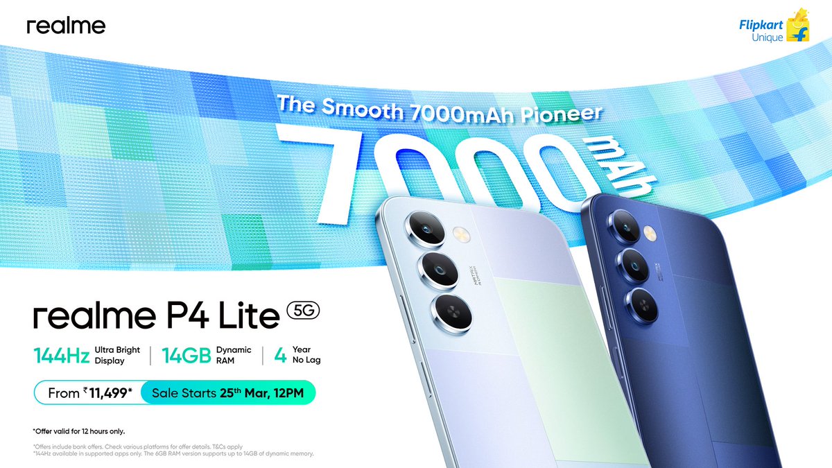 Atulbazaar's tweet image. realme P4 Lite 5G Just 11,499 Only
Watch Full Review Video👇
youtu.be/jy2BjPskJTE
@realmeIndia  #realmeP4Lite5G